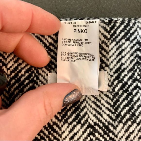 PINKO Herringbone Tweed Mini Skirt Size 10 Made in Italy - Picture 7 of 8